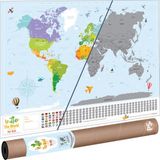 Scratch Map Kids Eyaletli Kazınabilir Çocuk Dünya Haritası En Büyük Boy 70×100 Türkiye’de Tek - Beyaz