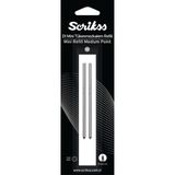 Scriks -Wizdesign Mini Blister 2li Tükenmez Kalem Yedeği (Scrikss Trio Serisi Uyumlu) - Siyah