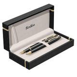 Scrikss 35 Mat Siyah Altın Dolma+Tükenmez Kalem Takımı