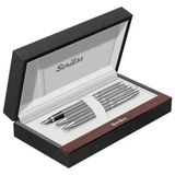 Scrikss 3'lü 722 W Balıksırtı Desen Gold Krom Kalem Seti