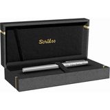 Scrikss Isme Özel Scrikss Dolma Kalem Venus 722W Balıksırtı Desenli Krom
