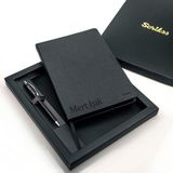 Scrikss Kişiye Özel Deri Defter ve Kalem Set
