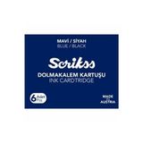 Scrikss Koyu Mavi 6'lı Paket Dolma Kalem Kartuşu