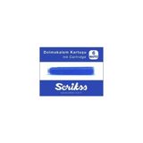 Scrikss Mavi Dolma Kalem Kartuşu 6'lı Paket Renkli Yazım İçin Uygun Kalem Aksesuarı