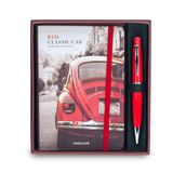 Scrikss Red Classic Car Çizgili A6 Defter + 62 Tükenmez Kalem