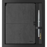 Scrikss SD600-1 Verona Defter Siyah ve Metropolis 800 Gri Tükenmez Kalem