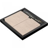 Scrikss SD600-12 Verona Defter Bej ve 800 Roller Titanyum Krom Tükenmez Kalem