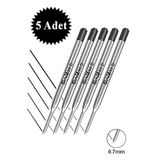 Scrikss Siyah Tükenmez Kalem Yedeği Metal 0.7Mm 5 Adet Tükenmez Kalem Refili Tükenmez Kalem Yedeği