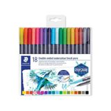 Scrikss Staedtler 3001 Tb18 Marsgraphic Duo Fırçalı Çift Taraflı Keçeli Kalem 1.0-6.0Mm 18Li