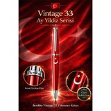 Scrikss Vintage 33 Tükenmez Kalem Kırmızı Ay Yıldız Baskılı