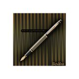 Scrikss WizDesign 35L DOLMA KALEM ÇİZGİ DESENLİ SİYAH ALTIN F UÇ - ÖMÜR BOYU GARANTİLİ / KUTULU / İSME ÖZEL