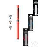 Scrikss - WizDesign 93 Trıo Multifonksiyon Kırmızı (Tükenmez Kalem Mavi ve Kırmızı & Versatil) + Yedek Hediyeli