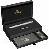 Scrikss & WizDesign Heritage Dolma Kalem Platin B Uç ( Ömür Boyu Garantili - Lüks Kutulu - İsme Özel Tasarım )