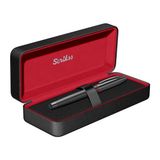 Scrikss x Dekomus Ömür Boyu Garantili Premium Özel Deri Kutulu Noble 35 Roller Kalem Metalik Seri "dekomus Cep Defteri Hediyeli" - Siyah - 1