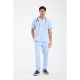 Scrubs Erkek Doktor Üniforması – Likralı Medikal Forma – Carex - Mavi - XL