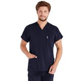Scrubs Flex Erkek Lacivert Likralı Kalın Kumaş Cerrahi Doktor Forması ve Hemşire Forması Takımı