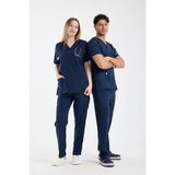 Scrubs Kadın Doktor Üniforması Üst Forma – Likralı Medikal Giyim | Carex - Lacivert - 2XL
