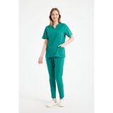 Scrubs Kadın Doktor Üniforması Üst Forma – Likralı Medikal Giyim | Carex - Mint Yeşili - 2XL