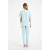 Scrubs Kadın Doktor Üniforması Üst Forma – Likralı Medikal Giyim | Carex - Su Yeşili - 2XL
