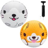 SCS Direct Gaga Pet Temalı Oyun Alanı Topları (2pk) (8,5 inç) w Hava Pompası - Dayanıklı Kavrama Kauçuk Paketi Girinti Yakartopu, Kickball, Gagaball Oyun ve Okul Eğlencesi Çocuklar Yaz Kampı Dış Mekan