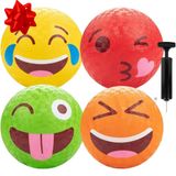 SCS Direct Gaga Silly Face 12,7 cm Oyun Alanı Topları w Hava Pompası (3 Benzersiz Tasarım) - Teneffüs Yakartopu, Kickball, 4 Kare, Gagaball Resmi Okul veya Yaz Kampı Oyunu için Dayanıklı Kauçuk Paket - Çocuklar