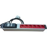 Scs Pazar Kabinet Prizi - 19"inch , 6lı Ups , Sigortalı , Kablolu Power Grubu ( 6xups Soketli Schuko Grup Priz )