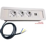 Scs Pazar Masa Üstü Gömme Priz Kutusu - Beyaz - priz + usb sarj