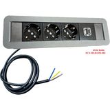 Scs Pazar Masa Üstü Gömme Priz Kutusu - Siyah - priz + usb sarj