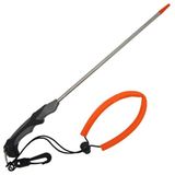 Scuba Choice 13-3/4 inç Paslanmaz Çelik Istakoz Gıdıklama Çubuğu, Klipsli ve Kordonlu - Dalış, Avcılık, Sualtı Keşif Kalıplı Kavrama için Dayanıklı Gri, Döner Kanca