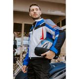 Scudo Madrıd 3 Mevsım Erkek Motosıklet Ceketı - Mavı Gri 2xl