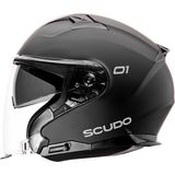 Scudo O1 Open Face Çene Açık Güneş Vizörlü Motosiklet Kaskı Ece 22.06 Sertifikalı Mat Siyah - XL