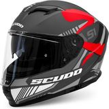 Scudo S1 Full Face Kapalı Güneş Vizörlü Motosiklet Kaskı Ece 22.06 Sertifikalı Kırmızı/siyah - XL