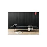 SCY Home Garden Beard Siyah Silindir Minderli Deri Metal Ayaklı Dekoratif Puf Bench Lobi Koltuğu Montajsız Bank