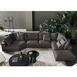 SCY Home Garden Burlone Özel Tasarım Metal Ve Ahşap Iskeletli Salon İçi L Modern Oturma Grubu L Köşe Koltuk Takımı Siyah