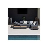 SCY Home Garden Croco Bahçe Mobilyası Koltuk Takımı Dış Mekan Şezlong Olabilen L Köşe Balkon Çay Seti Naturel