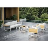 SCY Home Garden Gustus Dış Mekan 3+1+1+Orta Masa Kolçak Detaylı Dekoratif Bahçe Mobilyası Oturma Grubu Naturel