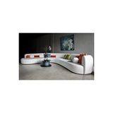 SCY Home Garden Luna Modern 3 Parça Oval Teddy Koltuk Takımı Büyük Salon Oturma Grubu L Köşe Koltuk Takımı Beyaz
