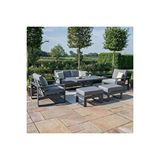 SCY Home Garden Melograno 2+1+1+ 2 Adet Puf Orta Masalı Bahçe Mobilyası Metal Ayaklı Minderli Dış Mekan Oturma Grubu Naturel