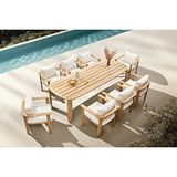 SCY Home Garden Ocugiras 8 Kişilik Ahşap Bahçe Yemek Masası Takımı Dış Mekan Montajsız Masa Takımı Beyaz