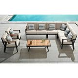 SCY Home Garden Scbm-252 Orfeo Modern Bahçe Mobilya Takımı L Köşe Bahçe Oturma Grubu Çay Seti Krem