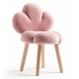 SCY Home Garden Scys-010 Pies Modern Çocuk Sandalyesi Rahat Oturak Sırtlıklı Tabure Pembe