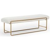 SCY Home Garden Strom Yatak Ucu Oturma Bankı Makyaj Oturağı Metal Ayaklı Krem Puf Bench Montajsız Oturak