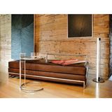 SCY Ovento Modern Metal Detaylı Puf Bench Ofis Lobi Koltuğu Kanepe - Kahverengi