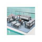 SCY Scatola Bahçe Mobilyası Modern Koltuk Takımı Salon Oturma Grubu Balkon Çay Seti