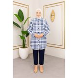 Sd Butik Ekose Tesettür Gömlek - 44 - Mavi