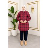 Sd Butik Ekose Tesettür Gömlek - 46 - 00-Bordo