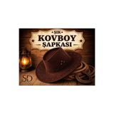 S&D ÇARŞİ çocuklar için süet kovboy gösteri şapkası (STANDART) 4-12 YAŞ KOYU KAHVE
