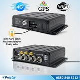 SD Kartlı Uzaktan izlemeli 4 Kanal 1080P GPS 4G WIFI E5204 Profesyonel Mobil DVR Kayıt Cihazı