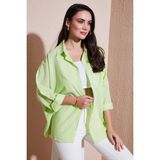 Sd Luxury Oversize Gömlek Bayan Gömlek 6781001 - Fıstık Yeşili - 36