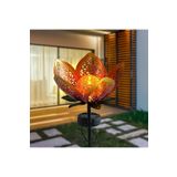 SD WORKS Güneş Enerjili Dekoratif Metal Çiçek Bahçe Balkon Teras Led Aydınlatma Solar Glass Flower Light